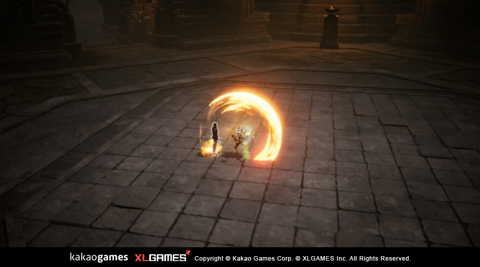 近接職の戦闘強化を示す画像。剣士たちが激しく戦っている様子が捉えられている。