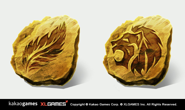 伝説装備獲得を目指す生産システムを象徴するイメージ。ダンジョン内の光景が描かれている。